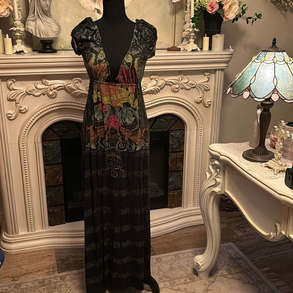 Large elan tattoo print dress